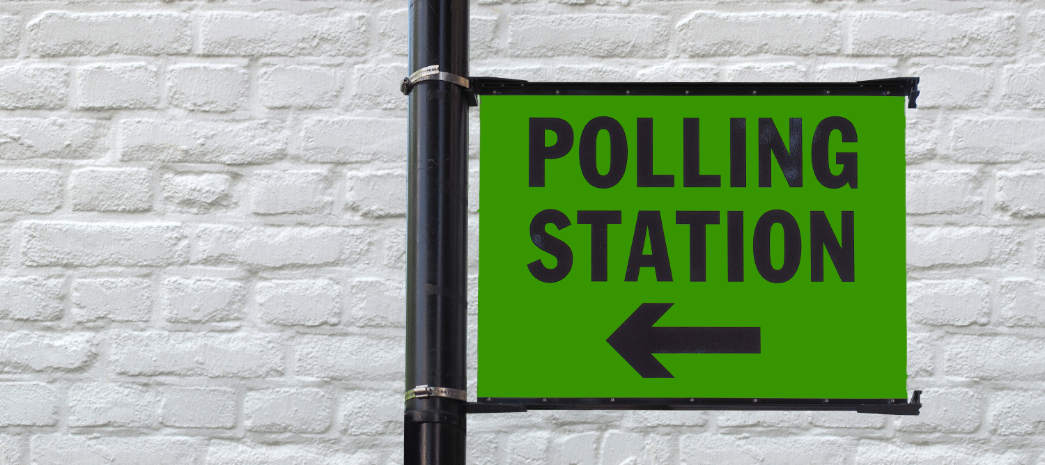 Image of polling station sign for local elections