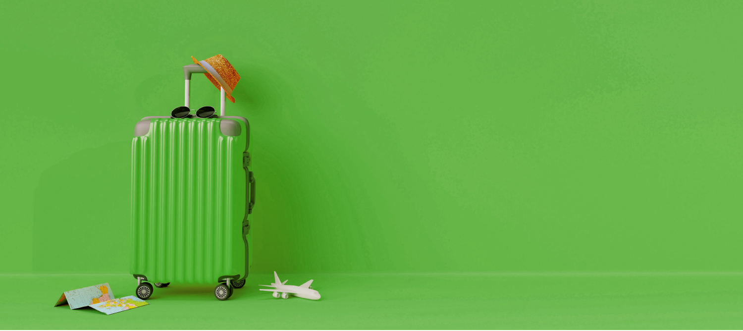 image of green travel suitcase